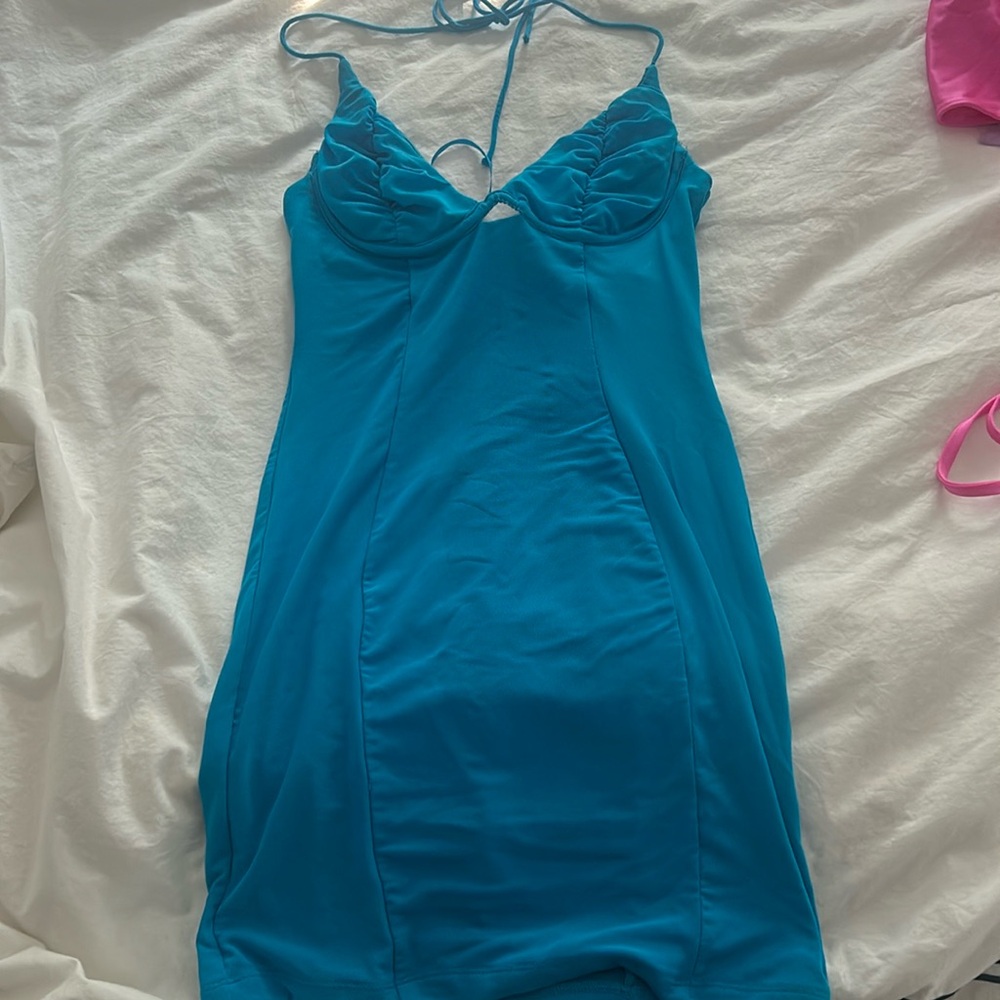 Blue mini dress